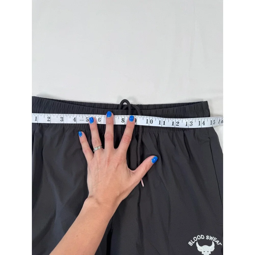 Under Armour Pants Performance Project Rock Mens L Bull Blood Sweat Respect Gray - Picture 6 of 10